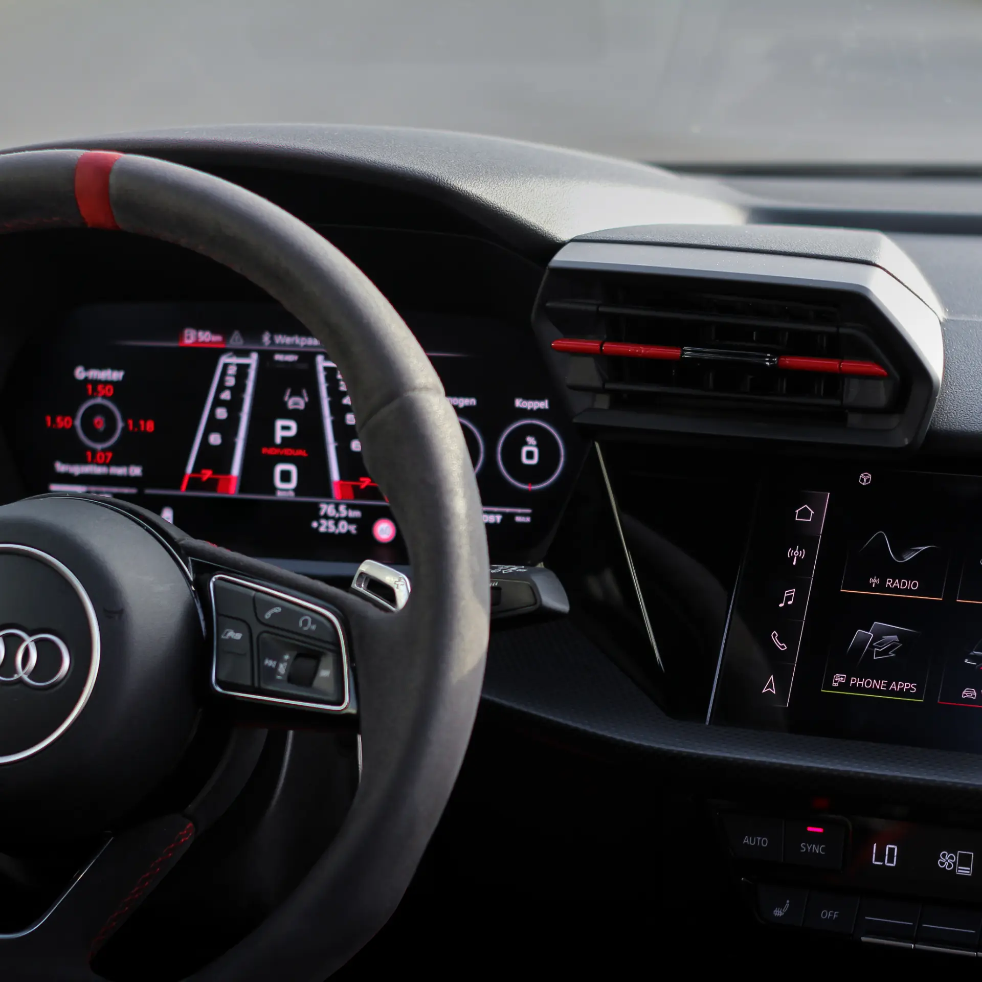 RS3 stuur en cockpit